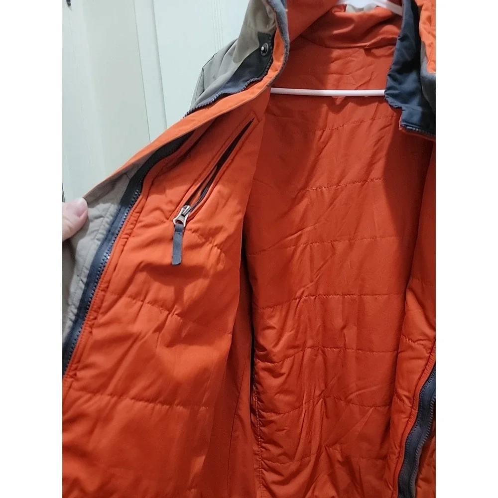 Columbia Jacket Men's XL Tan Gray Orange Interchange Reversible-Lining Full Zip